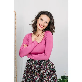 Pánské tričko Bamboo tričko Marta s dl. rukávem malinová Velikost: XL