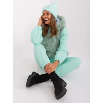 Čepice Čepice s korálky Wool Fashion Italia mátová EU velikost: Univerzální