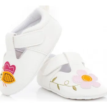 Capáčky Kojenecké capáčky eko kůže KLE 001 white 0-6 měsíců