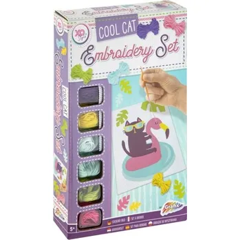 kreativní sada Vyšívání křížkovým stehem - Kočka a plameňák