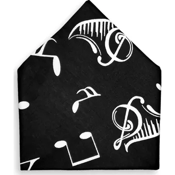 Šátek Šátek bavlněný – hudební symboly (černý)
