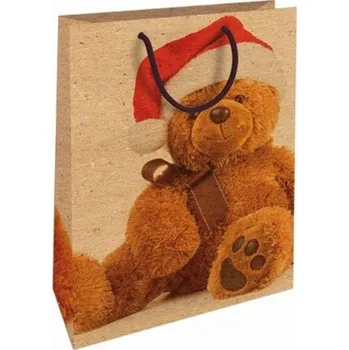 Dárková taška Nekupto Vánoční dárková taška velká Medvídek