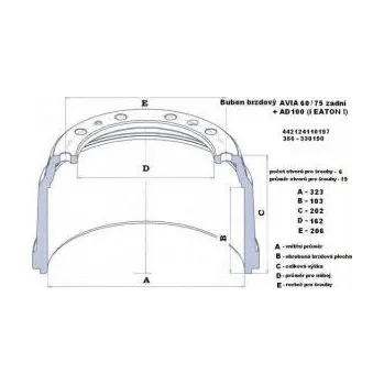 Brzdový buben Brzdový buben Avia 60/75/100 zadní 2513