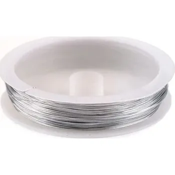 Drátek bižuterní Ø 0,5mm - stříbrná-platina (návin 17m)