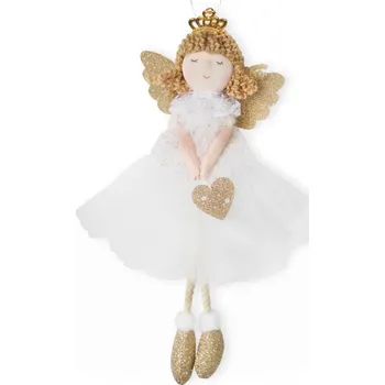 Vánoční dekorace Andělka závěs 24 cm - bílá
