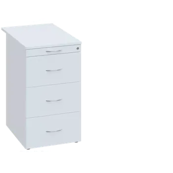 Zásuvkový kontejner EKC 1 - 71 kontejner přístavný, 4-zásuvkový, deska 18 mm, centrální zámek, tužkovnice, bílá