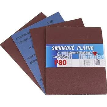 Brusný papír 10ks P80 plátno smirkové 230x280mm 21735