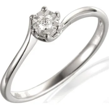 Prsten Gems, Zásnubní prsten Hester, bílé zlato s briliantem, vel.: 52, ø16,6 mm, 3861315-0-52-99