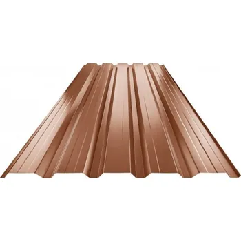 Střešní krytina Plech trapézový měděno hnědý RAL 8004, TR35B plus- stěnový 0,50mm lesklý
