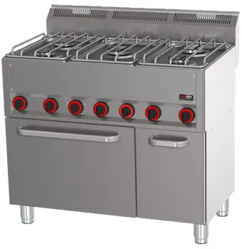 Sporák Sporák kombinovaný s horkovzdušnou elektrickou troubou GN 1/1 - 5x hořák | REDFOX - SPT 90/5 GL