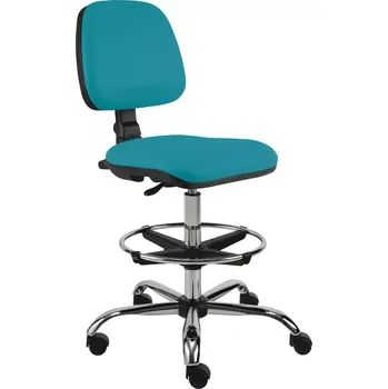 ELLA - S židle provozní, kříž chrom, koženka AN 078 - koženka tyrkysová