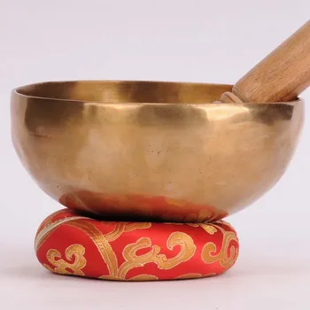 Tibetská mísa 560 g - průměr 14,5 cm, ručně tepaná, tón D , s paličkou a podložkou v ceně