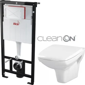 WC sada Předstěnový instalační systém bez tlačítka + WC CERSANIT CLEANON CARINA + SEDÁTKO AM101/1120 X CA1