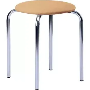 Stolička TESA stolička čalouněná, chrom, koženka světlá káva