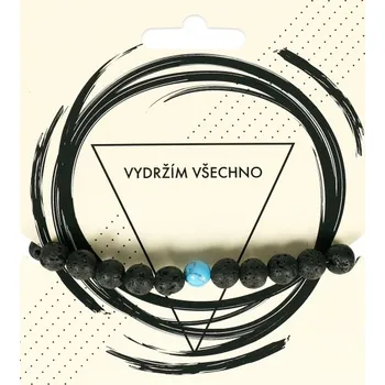 Rám na obraz Láva černá, Mužská záležitost náramek z přírodních kamenů - Vydrřím všechno 21 cm, zrozen ze čtyř živlů