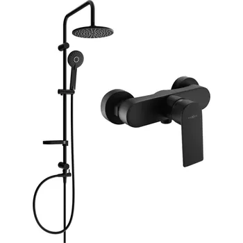Vodovodní baterie MEXEN/S - Carl sprchový sloup včetně sprchové baterie Royo, černá 72240240-70
