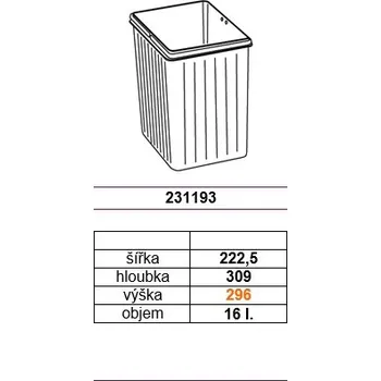 Odpadkový koš GOLLINUCCI Příslušenství náhradní koš pro Sistema 1x16l šedá (GOLLINUCCI Příslušenství náhradní koš pro Sistema 1x16l šedá)