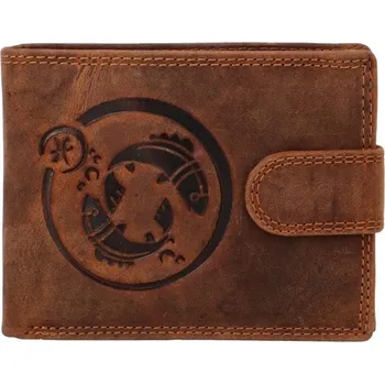 Peněženka Stylová kožená peněženka Zvěrokruh Ryby, hnědá