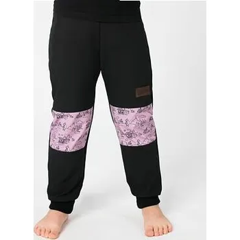 Chlapecké kalhoty Dětské softshellové kalhoty Promaledobrodruhy bez zateplení black/pink velikost 110-116