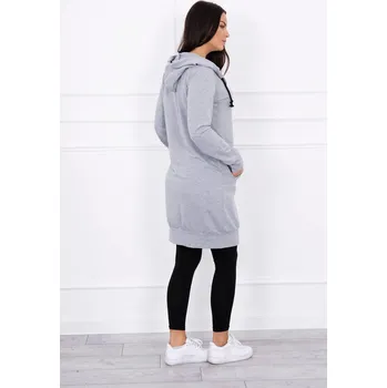Šatová bunda s kapucí šedá melange UNI