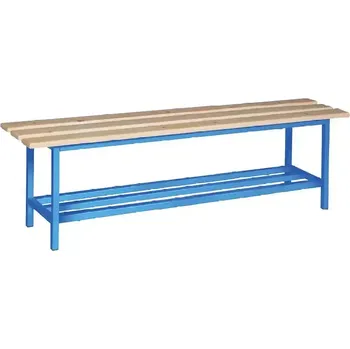 Zahradní lavice SLD-R 150 lavice šatní s roštem, dřevo/ konstrukce modrá RAL 5012