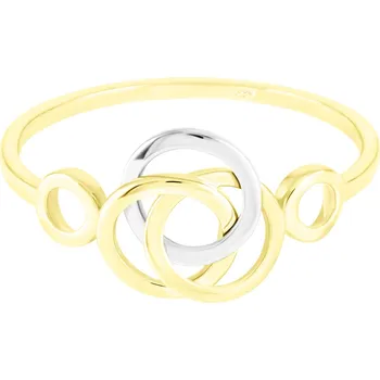 Prsten GEMMAX Minimalistický zlatý prsten spojené kroužky vel. 51 – zlatý šperk ryzosti 585/1000 v Dárkovém balení s Certifikátem GLRCN-51-01353