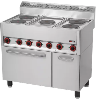 Sporák Sporák elektrický s horkovzdušnou elektrickou troubou GN 1/1 - 5x plotýnka 400 V | REDFOX - SPT 90/5 ELS