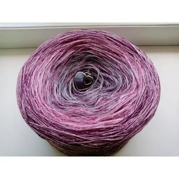 Příze Růžové dřevo 3-nitka 1400m s lurexem (Duhové klubko s lurexem Růžové dřevo)