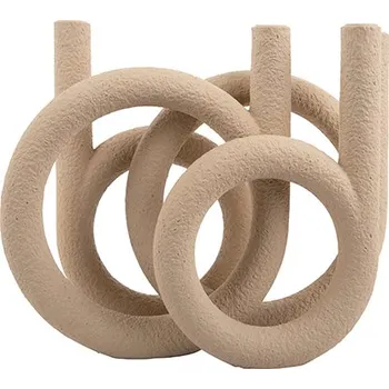 Svícen Svícen na 4 svíčky Ring Present Time (Barva-pískově hnědá)