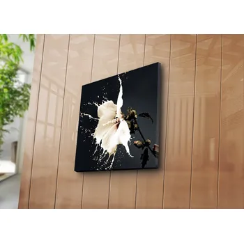 Obraz ASIR Obraz na plátně BÍLÝ KVĚT IBIŠKU 45 x 45 cm