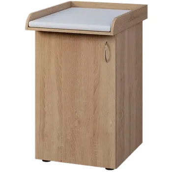 přebalovací pult a komoda PP - 205 pult přebalovací s matrací, 1-dveřový, levý, 1000x600x800, dub bardolino, koženka bílá BA-1