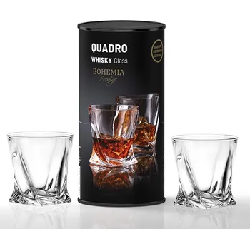 Sklenice BOHEMIA PRESTIGE QUADRO SKLENICE NA WHISKY V TUBĚ 340 ML SADA 2KS