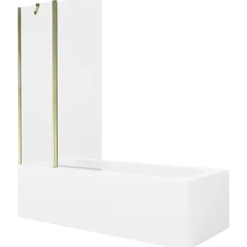 Vanová zástěna MEXEN/S - Vega obdélníková vana 170 x 70 cm s panelem + vanová zástěna 100, transparent, zlatá 550117070X9410115000