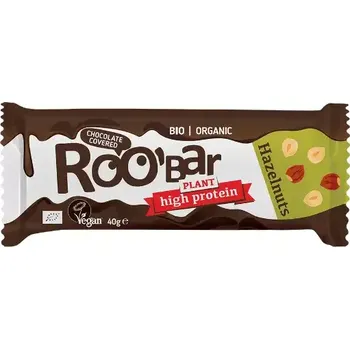 Roo´bar bio lískooříšková proteinová tyčinka v čokoládě 40 g