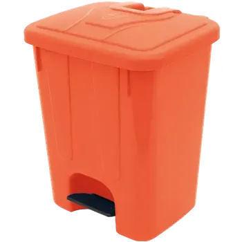 Odpadkový koš BRUNO - 40, koš nášlapný plastový s víkem, objem 40l, oranžový