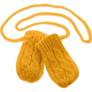 Rukavice Baby Nellys Kojenecké rukavičky pletené, zimní - Vel. 56-68 (0-6 m) Baby Nellys Hořčicové