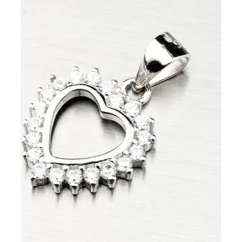 Přívěsek Dámský přívěsek stříbro 925 srdce se zirkony PKL-3125