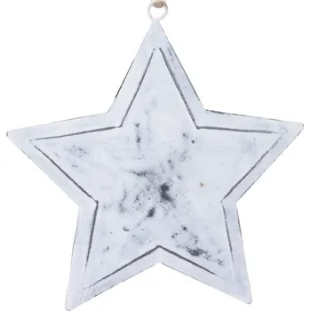 Vánoční ozdoba Sezónkovo Závěsná bílá ozdoba - hvězda 15 cm bílá