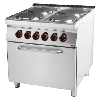 Sporák Sporák elektrický s horkovzdušnou elektrickou troubou GN 1/1 - 4x plotýnka 400 V | REDFOX - SPT 90/80 11 E