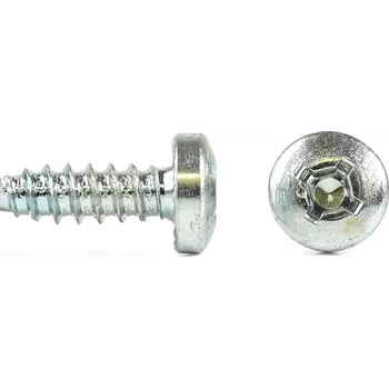 Vrut Šroub do plechu ZnB Quadrex TEX, půlkulatá hlava, DIN 7504N - 4.8x19