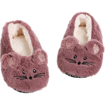 Dámské pantofle Roztomilé papuče s kožíškem 39-41 hnědá