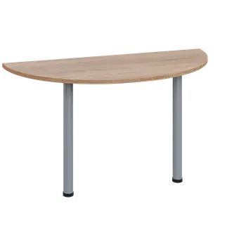 Stolová podnož LJC 2 - 140 přístavba jednací, kovová podnož stříbrná, síla desky 25 mm, široká 1400 mm, dub bardolino