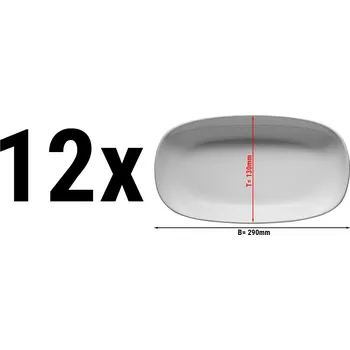 Talíř G.Gastro (12 Kusů) ENTITY - Talíř ovál -Délka: 290mm - bílý