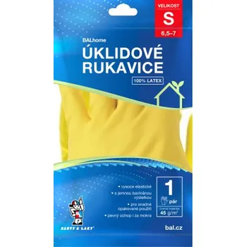 Čisticí rukavice BALhome latexové úklidové rukavice, žluté, velikost S