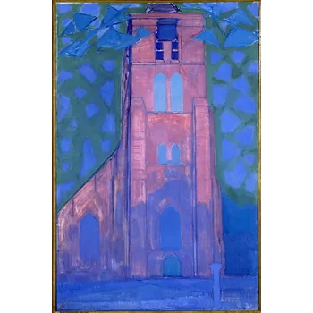 Plakát Plakát, Obraz - Church tower at Domburg, 1911, Mondrian, Piet