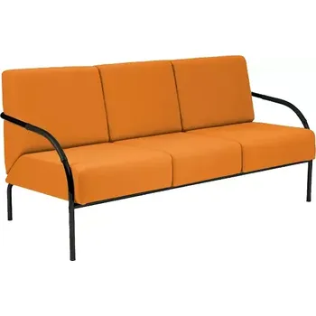 Sedací souprava SPA 3 černý lak, koženka AN 030 - koženka oranžová