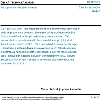 ČSN EN ISO 9094 - Malá plavidla - Požární ochrana - Tisk