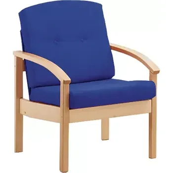 Sedací souprava RO - 01 křeslo čalouněné koženkou Holy, dřevěné HOLY N 1 - koženka modrá