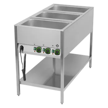 Vodní lázeň stacionární elektrická GN 3-1/1 ovládání na kratší straně s deskou | RM - BMSK 3120