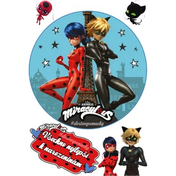 Jedlá dekorace na dort Miraculous č.4 - jedlý papír - Bez úprav
